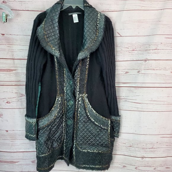 Clotheshead Mohair Blend Animal Print Long Sweater Cardigan Large - Picture 1 of 7